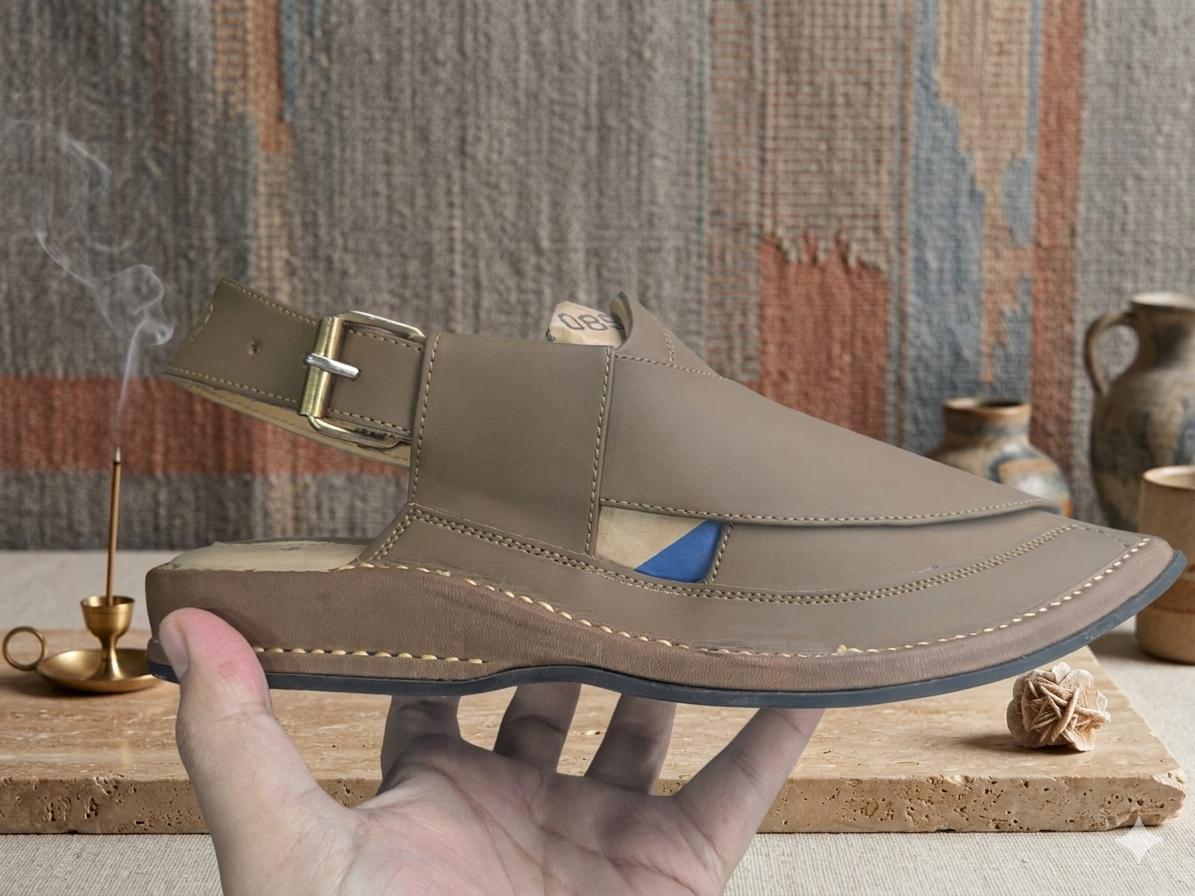 Premium Classic Brown Peshawari Chappal