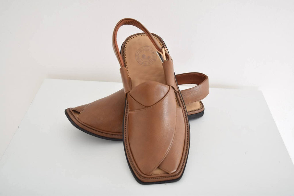 Light Brown Peshawari Chappal for Men – Minimal Design, Comfortable Fit, Everyday Wear
