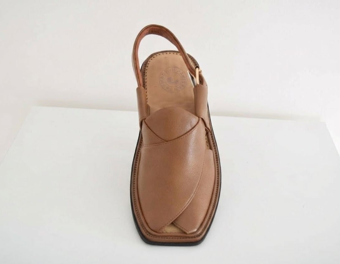 Light Brown Peshawari Chappal for Men – Minimal Design, Comfortable Fit, Everyday Wear